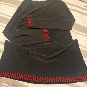Black dress with Red Stitch Accent